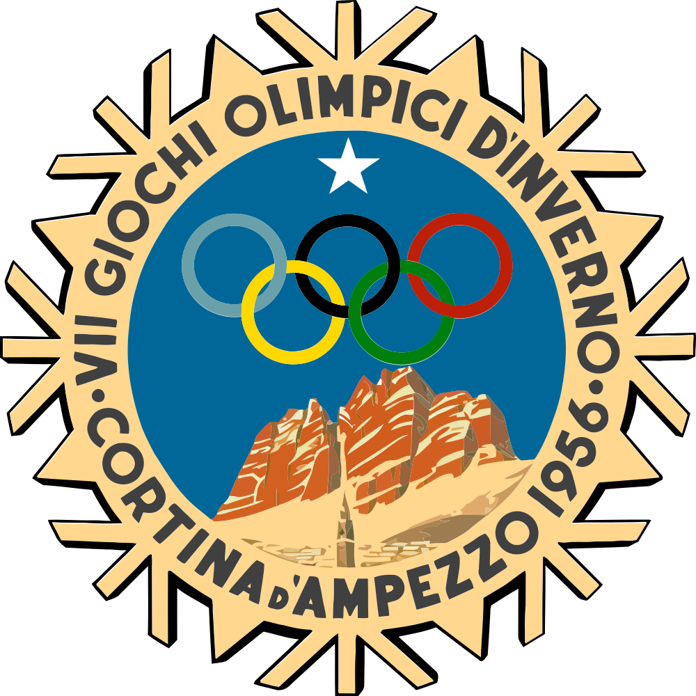 1956 Cortina d’Ampezzo Winter Olympics logo png transparent