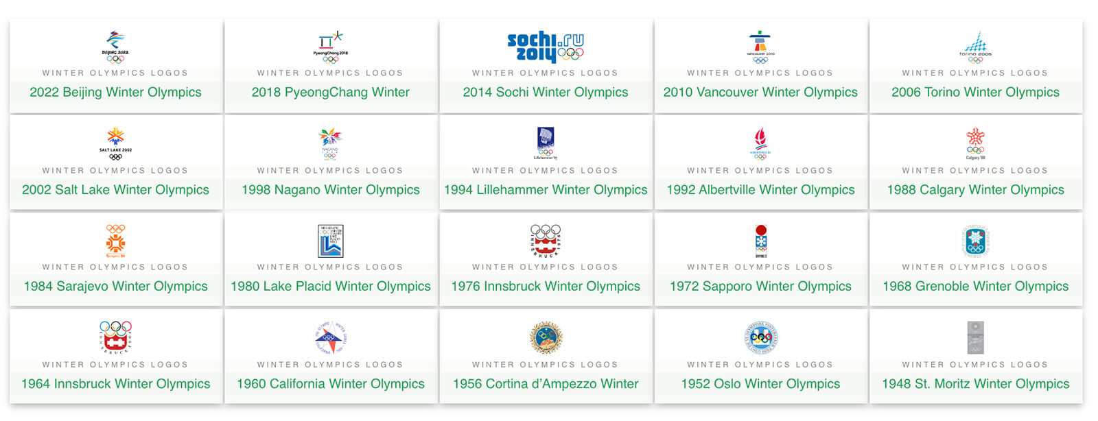 Winter Olympics logos